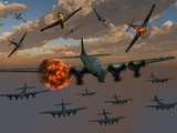 Buy Aerial Combat Between German and American Aircraft During World War II at AllPosters.com
