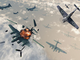 Buy B-17 Flying Fortress Bombers Encounter German Focke-Wulf 190 Fighter Planes at AllPosters.com