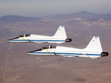 Two T-38A Mission Support Aircraft Fly in Tight Formation