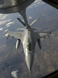 A Chilean Air Force F-16 Refuels from a U.S. Air Force Kc-135 Stratotanker