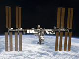 The International Space Station in Orbit Above Earth