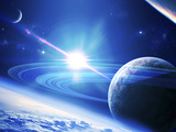 A View of a Planet as it Looms in Close Orbit and with Rings So Close You Can Almost Touch Them