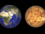 Buy Artist's Concept Showing Earth and Venus Without their Atmospheres at AllPosters.com