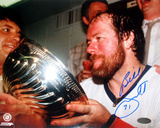 Billy Smith Autographed Stanley Cup Drink Photograph