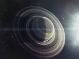 Light from a Nearby Star Illuminates a Massive Ringed Gas Giant