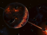 A Scene Portraying the Early Stages of a Solar System Forming