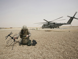 A Field Radio Operator Sets Up Satellite Communication