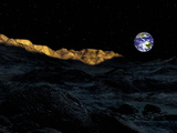 Illustration of the Peaks Surrounding the Peary Crater on Earth