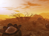 Artist's Concept of Animal and Plant Life on an Alien Planet Photographic Print