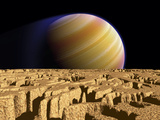 Buy Artist's Concept of Extrasolar Planet Tau Bootis B over a Hypothetical Moon at AllPosters.com