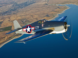 A Grumman F6F Hellcat Fighter Plane in Flight