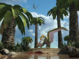 Buy A Pterosaur Flying Reptile Lands Next to Some Carrion at AllPosters.com