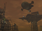 Buy Illustration of a Spacecraft and Astronauts at a Mining Site on Saturn's Moon Titan at AllPosters.com