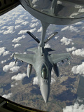A Chilean Air Force F-16 Refuels from a U.S. Air Force Kc-135 Stratotanker