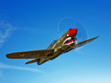 A P-40E Warhawk in Flight