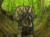 A Nedoceratops Wanders a Cretaceous Forest