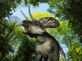 Buy A Zuniceratops Wanders a Cretaceous Forest at AllPosters.com