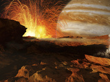 A Scene on Jupiter's Moon, Io, the Most Volcanic Body in the Solar System