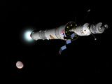 Phobos Mission Rocket Brakes for Mars Orbit