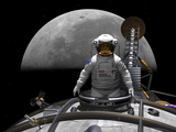 Buy An Astronaut Takes a Last Look at Earth before Entering Orbit around the Moon at AllPosters.com