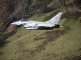 A Eurofighter Typhoon F2 Aircraft of the Royal Air Force Low Flying in North Wales