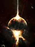 A Concentrated Gamma Ray Strikes a Planet, Tearing it Open