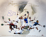 Roger Federer Autographed Grand Slam Victories Collage Photograph