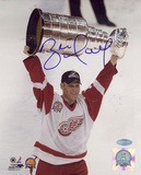 Brett Hull Autographed 2002 Stanley Cup Overhead Vertical Photograph