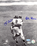 Yogi Berra & Don Larsen Dual Autographed Hug Photograph