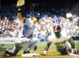 Don Mattingly Autographed NYY Road Jersey Tagging Horizontal Photo