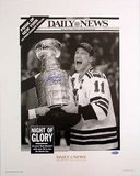Mark Messier Autographed 94 Cup Replica Daily News Photograph