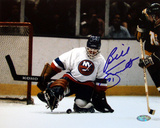 Billy Smith Autographed In Goal Vs. Stars Photograph
