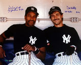 Don Mattingly & Dave Winfield Dual Signed With Inscriptions Dugout Photograph