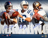 Archie Eli & Peyton Manning Triple Signed Collage Photograph