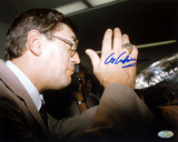 Al Arbour Autographed Drinking From Stanley Cup Photograph