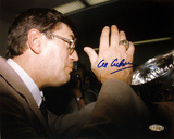 Al Arbour Autographed Drinking From Stanley Cup Photograph