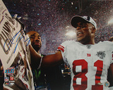 Amani Toomer Autographed SB XLII Celebration Photograph