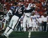 George Martin Autographed SB XXI Hit on Elway Horizontal Photo (Signed in Black)
