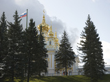 Castle Church with Onion Domes, Russian Flag, at Peterhof