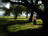 A Young Woman in an Oak Forest