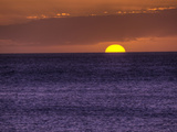Setting Sun in the Pacific Ocean, Near the Island of Maui, Hawaii Photographic Print