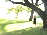 A Young Woman in an Oak Forest