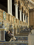People Sitting at the 1929 Exposition Building in Plaza De Espana