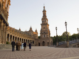 Spanish Senior Citizens on an Afternoon Stroll in Plaza De Espana