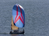 Sailboat Flying Spinnaker During a Race