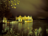 Buy Glow of Fireworks Above a Boathouse on Lake Banyoles at Night at AllPosters.com