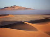 Clearing Fog Bank over Sand Dunes Near Gobabeb, Namib Desert, Namibia