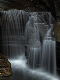Veil-Like Waterfalls Cascading over Rock in Treman State Park