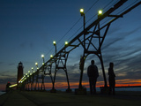 Grand Haven Pier on Lake Michigan at Twilight