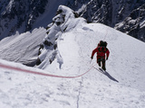 A Climber Ascends a Steep Slope of Nanga Parbat